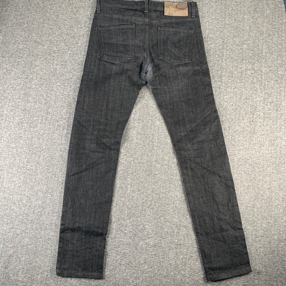 Naked & Famous Selvedge Jeans Men 33x33 Super Skinny Guy Stretch Black - Picture 10 of 12